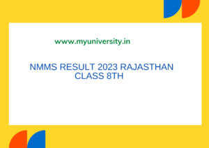 NMMS Result 2023 Rajasthan Class 8th Link rajshaladarpan.nic.in NMMS Merit List