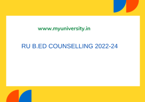 RU BEd Counselling 2022-24 rubedcounselling.in JCECEB Ranchi University BEd Seat Matrix 
