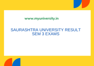 Saurashtra University Result Sem 3 saurashtrauniversity.edu Link