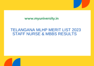 Telangana MLHP Merit List 2023 Staff Nurse & MBBS Results at tsnhm.cgg.gov.in