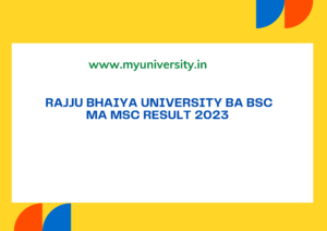 Rajju Bhaiya University BA BSC MA MSC Result 2023 prsuprayagraj.in Allahabad State University Result