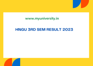 HNGU University Results 3rd Sem Exam 2022