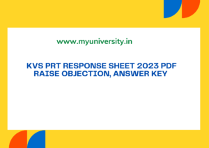 KVS PRT Response Sheet 2023 PDF Raise Objection, Answer Key 