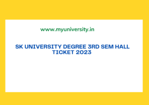Jnanabhumi SKU Degree 3rd Sem Hall ticket 2023