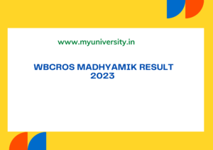 wbcros.in Madhyamik Result 2023 Rabindra Open School Madhyamik Pariksha Result