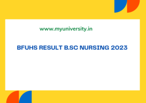 Bfuhs.ac.in BSC Nursing Results 2023