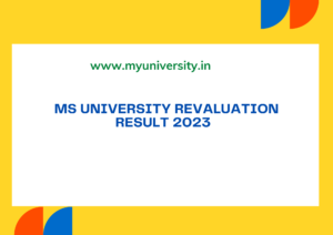 MS University Result 2023 MSU UG PG Nov Result at msuniv.ac.in