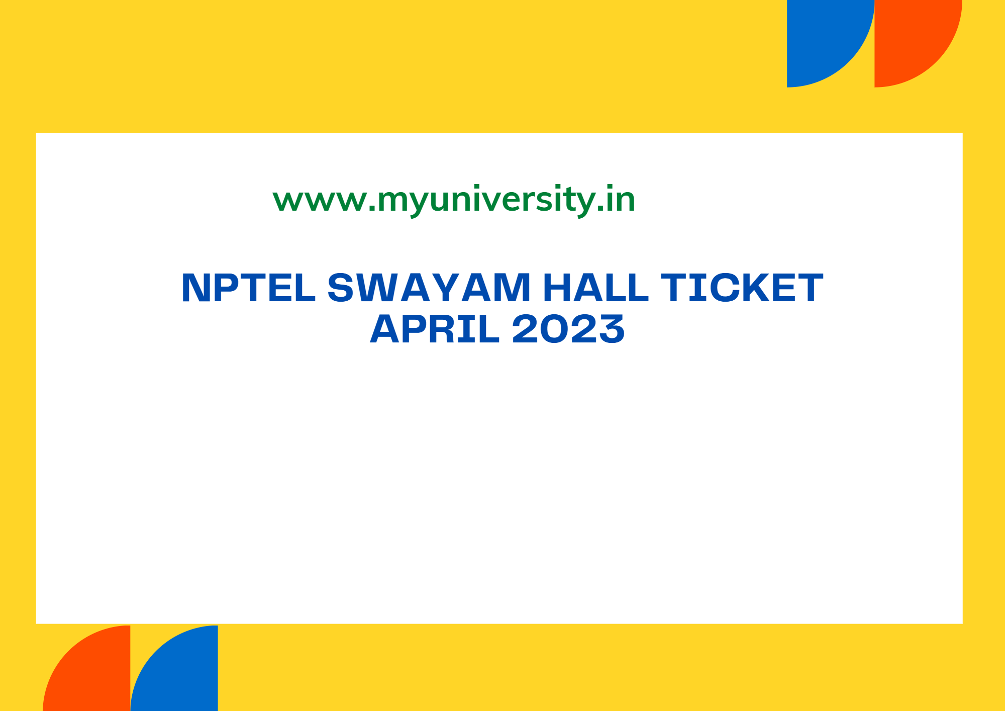 NPTEL SWAYAM Hall Ticket April 2023 Download Link at nptel.ac.in – ALL ...