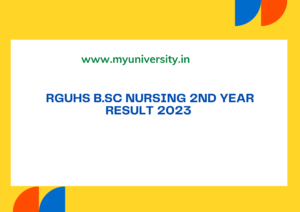 RGUHS BSc Nursing 2nd Year Result 2023 Rajiv Gandhi University 2nd Year BSC Nursing Result
