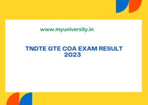 TNDTE GTE COA Exam Result 2023 dte.tn.gov.in COA Result