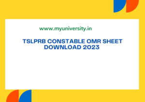 TS Police Contable OMR Sheet 2023 PDF Answer Sheet tslprb.in