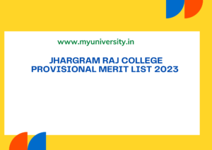 Jhargram Raj College Provisional Merit List 2023 jrc.ac.in PG Admission Seat Allotment