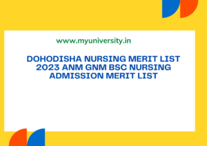 dohodisha.nic.in Nursing Merit List 2023 ANM GNM BSC Nursing Admission Merit List