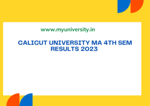 Calicut University MA 4th Sem Results 2023 uoc.ac.in MA 4th Sem Results