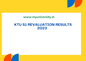 KTU S1 Revaluation Results 2023 KTU Student Portal Login Results at ktu.edu.in