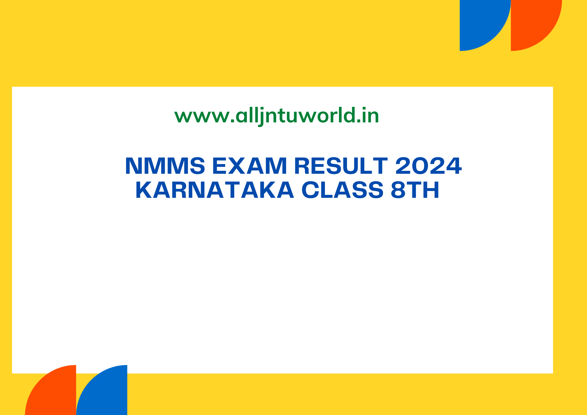 NMMS Exam Result 2024 Karnataka Class 8th Link kseeb.karnataka.gov.in