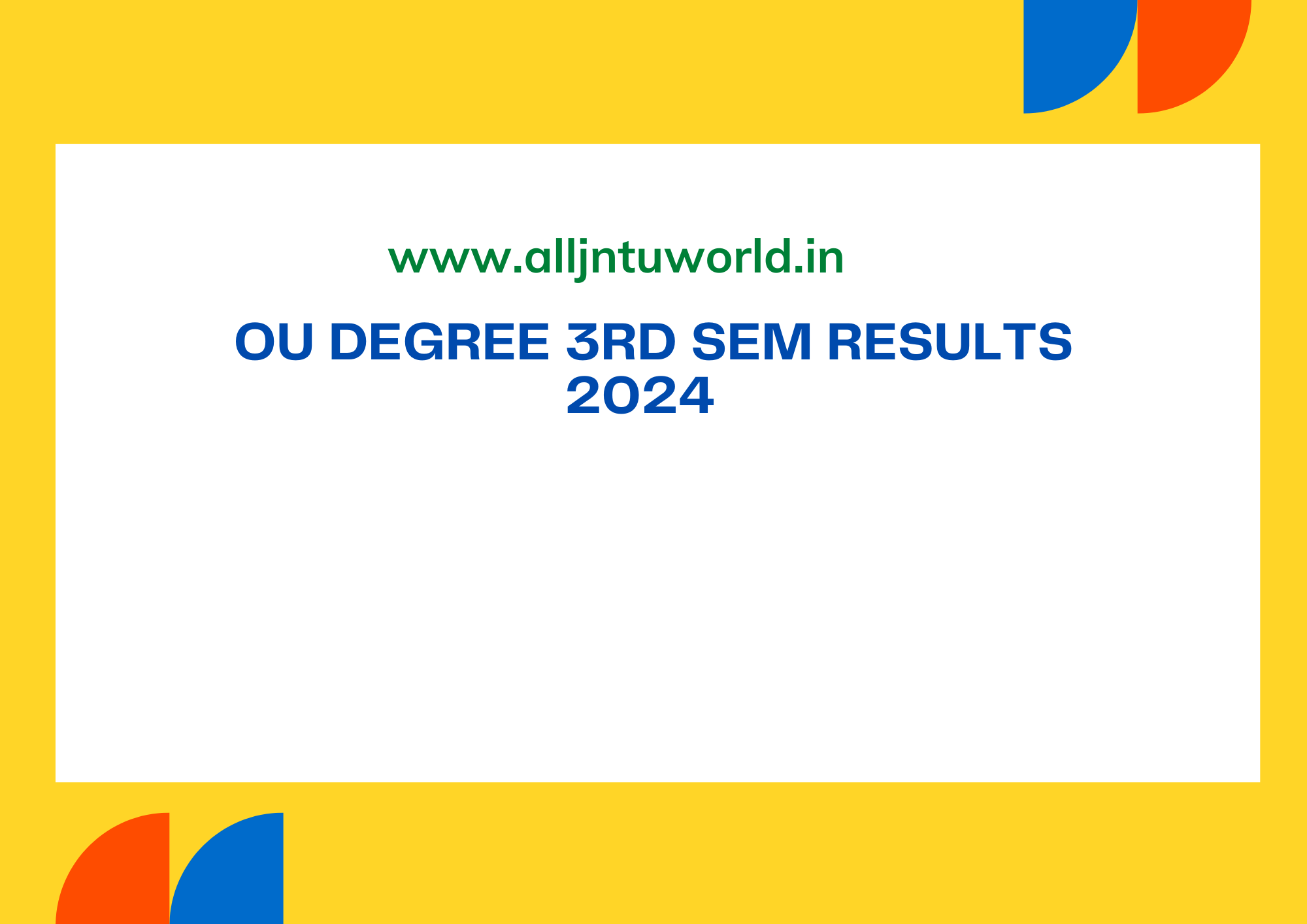 OU Degree 3rd Sem Results 2024 Manabadi Osmania University 3rd Sem